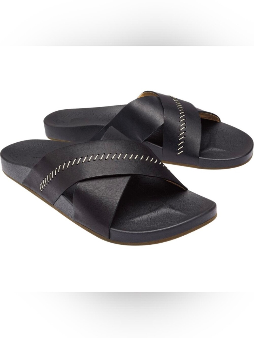 OluKai | Kīpeʻa ʻOlu Slide Sandals | Black | Size 8